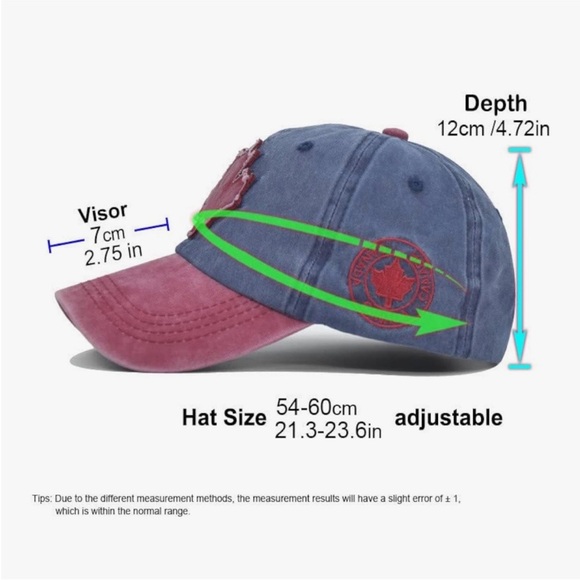 2 Vintage Distressed Canada Maple Leaf Caps - Picture 6 of 6